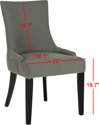 Safavieh Lester 19''H Dining Chair-Silver Nail Heads Granite and Espresso Furniture 