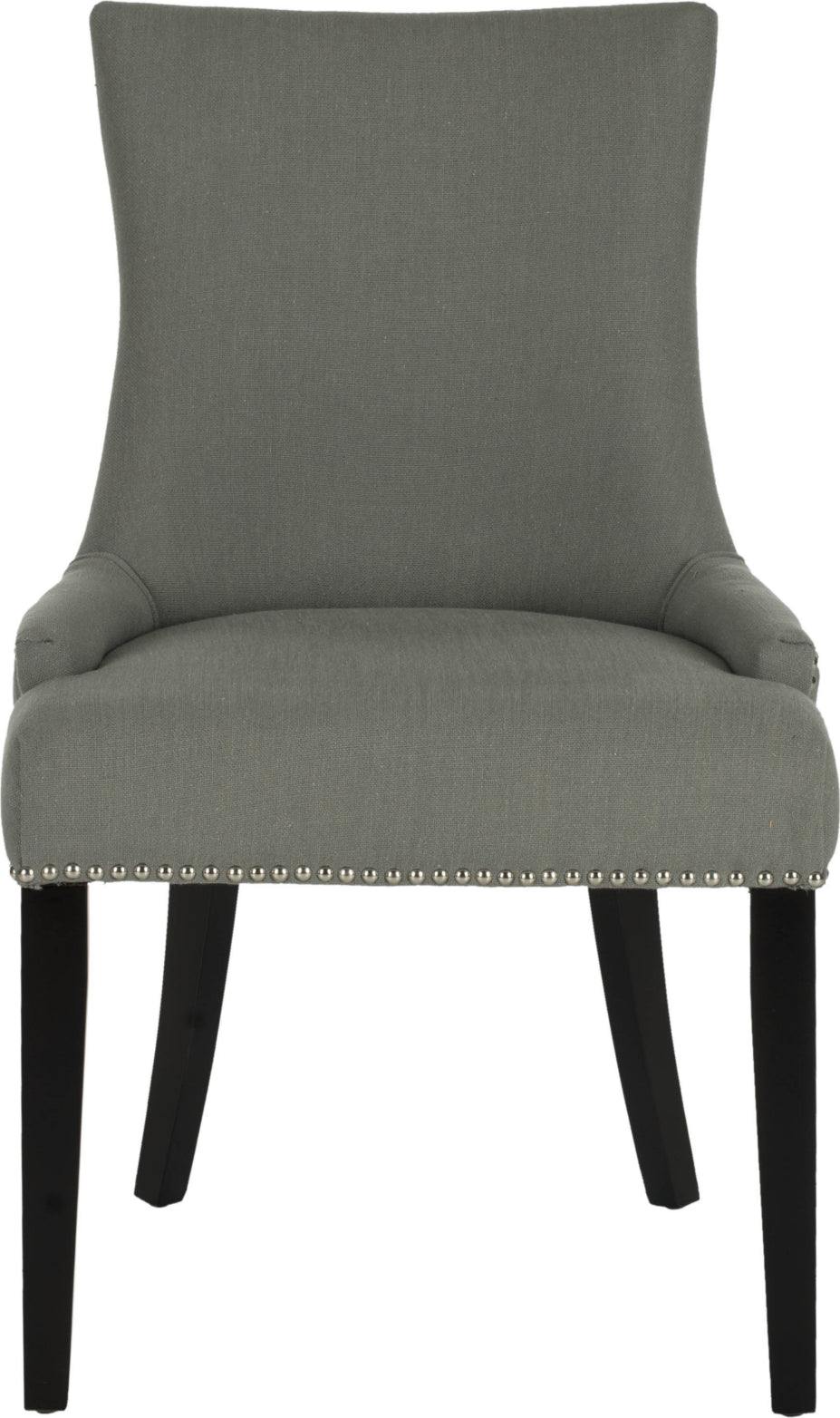 Safavieh Lester 19''H Dining Chair-Silver Nail Heads Granite and Espresso Furniture main image