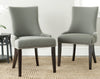 Safavieh Lester Dining Chair-Silver Nail Heads Granite and Espresso  Feature
