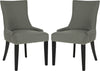 Safavieh Lester 19''H Dining Chair-Silver Nail Heads Granite and Espresso Furniture 