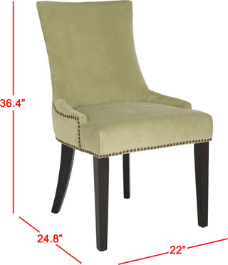 Safavieh Lester 19''H Dining Chair (SET Of 2)-Brass Nail Heads Mint and Espresso Furniture 