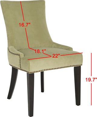 Safavieh Lester 19''H Dining Chair (SET Of 2)-Brass Nail Heads Mint and Espresso Furniture 