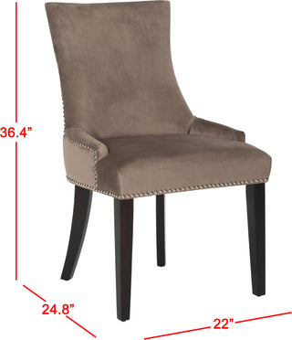 Safavieh Lester 19''H Dining Chair (SET Of 2)-Nickel Nail Headd=S Mushroom and Espresso Furniture 