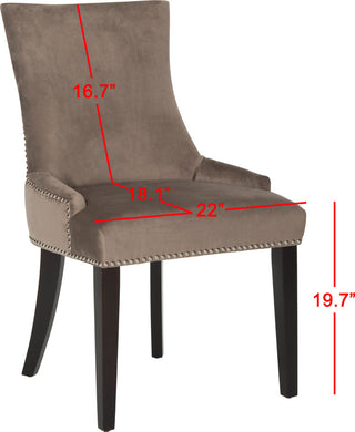 Safavieh Lester 19''H Dining Chair (SET Of 2)-Nickel Nail Headd=S Mushroom and Espresso Furniture 