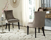 Safavieh Lester Dining Chair (SET Of 2)-Nickel Nail Headd=S Mushroom and Espresso  Feature