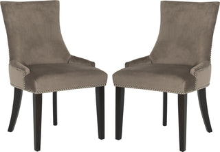 Safavieh Lester 19''H Dining Chair (SET Of 2)-Nickel Nail Headd=S Mushroom and Espresso Furniture 