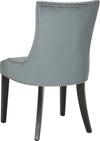 Safavieh Lester 19''H Dining Chair (SET Of 2)-Silver Nail Heads Blue and Espresso Furniture 