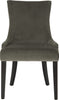 Safavieh Lester 19''H Dining Chair (SET Of 2)-Silver Nail Heads Graphite and Espresso Furniture main image