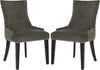 Safavieh Lester 19''H Dining Chair (SET Of 2)-Silver Nail Heads Graphite and Espresso Furniture 