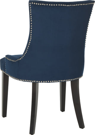 Safavieh Lester 19''H Dining Chair (SET Of 2)-Silver Nail Heads Navy and Espresso Furniture 