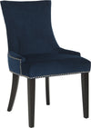Safavieh Lester 19''H Dining Chair (SET Of 2)-Silver Nail Heads Navy and Espresso Furniture 