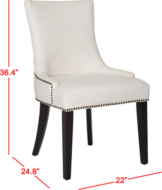 Safavieh Lester 19''H Dining Chair (SET Of 2)-Brass Nail Heads White and Espresso Furniture 