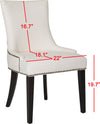 Safavieh Lester 19''H Dining Chair (SET Of 2)-Brass Nail Heads White and Espresso Furniture 