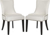 Safavieh Lester 19''H Dining Chair (SET Of 2)-Brass Nail Heads White and Espresso Furniture 