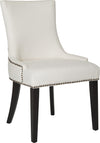 Safavieh Lester 19''H Dining Chair (SET Of 2)-Brass Nail Heads White and Espresso Furniture 