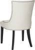 Safavieh Lester 19''H Dining Chair (SET Of 2)-Silver Nail Heads White Leather and Espresso Furniture 