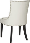 Safavieh Lester 19''H Dining Chair (SET Of 2)-Silver Nail Heads White Leather and Espresso Furniture 