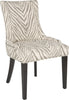 Safavieh Lester 19''H Dining Chair (SET Of 2)-Silver Nail Heads Grey Zebra and Espresso Furniture 