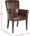 Safavieh Dale Arm Chair Brown and Cherry Mahogany Furniture 