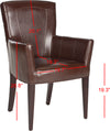 Safavieh Dale Arm Chair Brown and Cherry Mahogany Furniture 