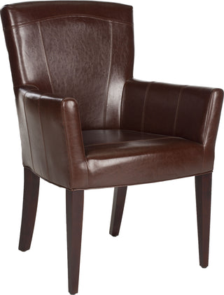 Safavieh Dale Arm Chair Brown and Cherry Mahogany Furniture 