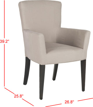 Safavieh Dale Arm Chair Taupe and Espresso Furniture 