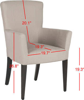 Safavieh Dale Arm Chair Taupe and Espresso Furniture 