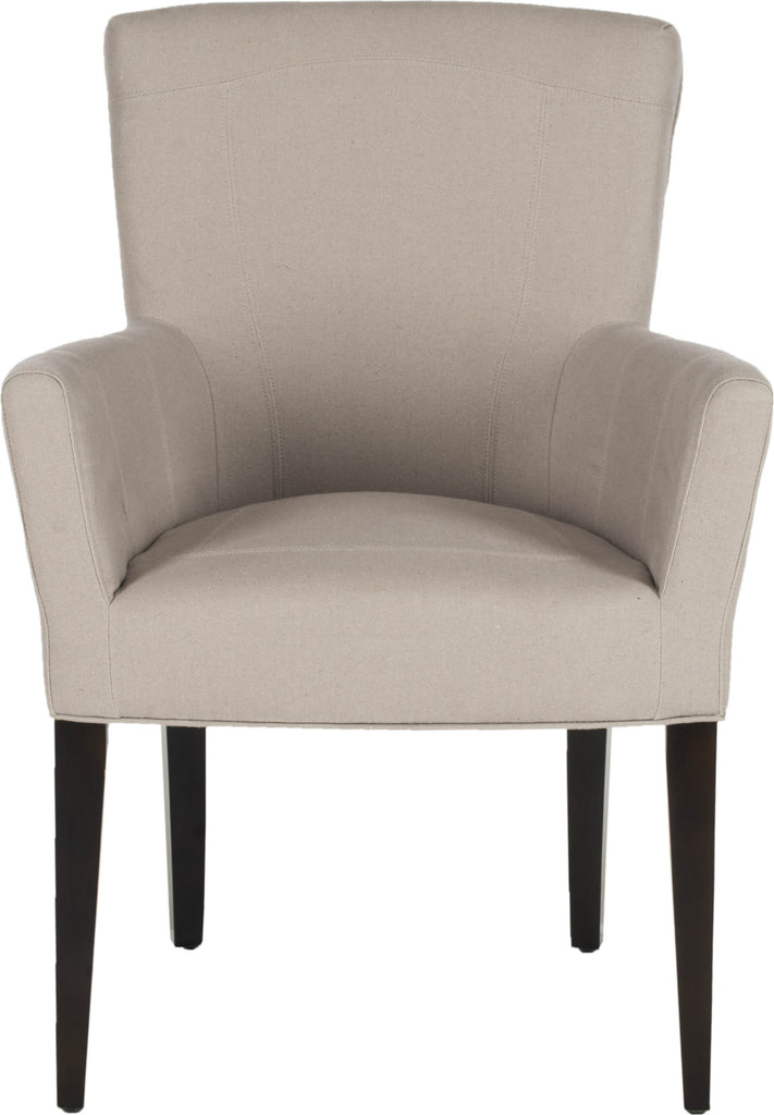 Safavieh Dale Arm Chair Taupe and Espresso Furniture main image