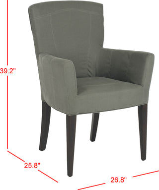 Safavieh Dale Arm Chair Sea Mist and Espresso Furniture 