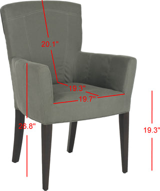 Safavieh Dale Arm Chair Sea Mist and Espresso Furniture 