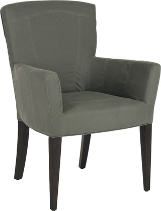 Safavieh Dale Arm Chair Sea Mist and Espresso Furniture 