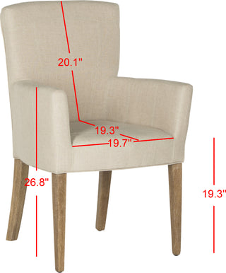 Safavieh Dale Arm Chair Hemp and White Wash Furniture 