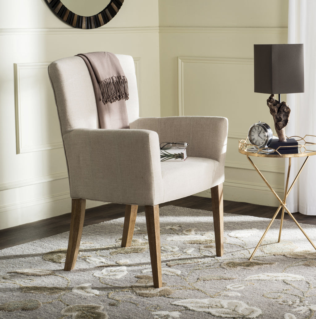 Safavieh Dale Arm Chair Hemp and White Wash Furniture  Feature