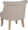 Safavieh Carlin Tufted Chair Taupe and White Wash Furniture 