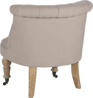 Safavieh Carlin Tufted Chair Taupe and White Wash Furniture 