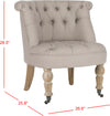 Safavieh Carlin Tufted Chair Taupe and White Wash Furniture 
