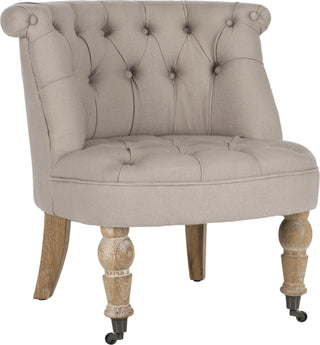 Safavieh Carlin Tufted Chair Taupe and White Wash Furniture 