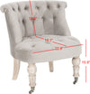 Safavieh Carlin Tufted Chair Mushroom Taupe and White Wash Furniture 