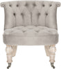 Safavieh Carlin Tufted Chair Mushroom Taupe and White Wash Furniture main image