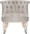 Safavieh Carlin Tufted Chair Mushroom Taupe and White Wash Furniture main image