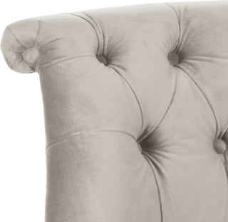 Safavieh Carlin Tufted Chair Mushroom Taupe and White Wash Furniture 