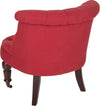 Safavieh Carlin Tufted Chair Cranberry and Cherry Mahogany Furniture 