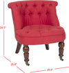Safavieh Carlin Tufted Chair Cranberry and Cherry Mahogany Furniture 