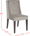 Safavieh Humphry 21''H Dining Chair (SET Of 2)-Silver Nail Heads Mushroom Taupe and Cherry Mahogany Furniture 