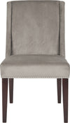 Safavieh Humphry 21''H Dining Chair (SET Of 2)-Silver Nail Heads Mushroom Taupe and Cherry Mahogany Furniture main image
