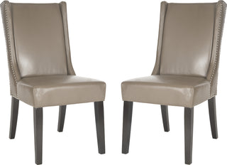 Safavieh Sher 19''H Side Chair (SET Of 2)-Silver Nail Heads Clay and Espresso Furniture 