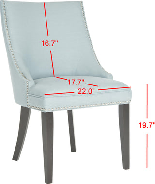 Safavieh Afton 20''H Side Chair (SET Of 2)-Silver Nail Heads Light Blue and Espresso Furniture 