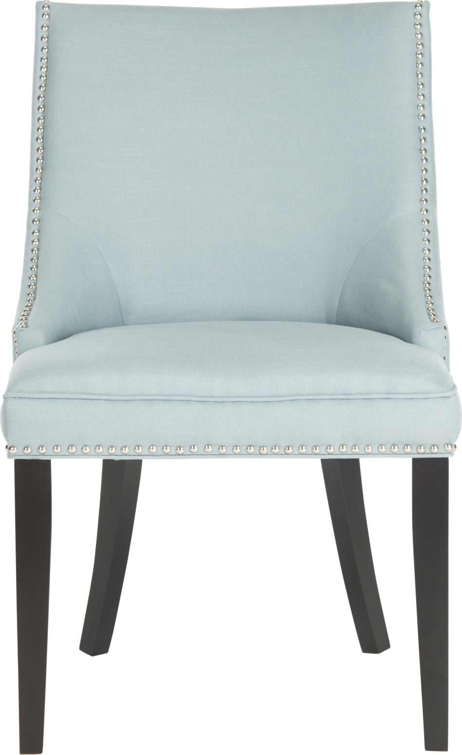 Safavieh Afton 20''H Side Chair (SET Of 2)-Silver Nail Heads Light Blue and Espresso Furniture main image
