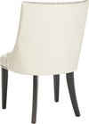 Safavieh Afton Side Chair (SET Of 2)-Nickel Nail Heads Flat Cream and Espresso 