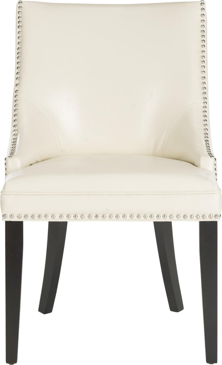 Safavieh Afton Side Chair (SET Of 2)-Nickel Nail Heads Flat Cream and Espresso main image